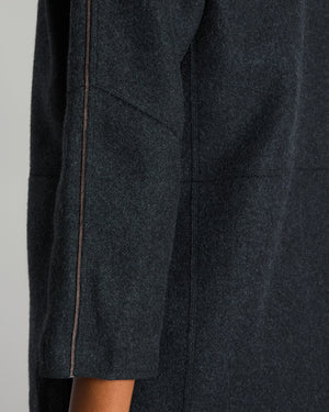 Loro Piana Charcoal Grey Single Breasted Cashmere Coat Size IT 36 (UK 4)