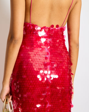 The New Arrivals by Ilkyaz Ozel Sequin Gwyneth Maxi Dress in Flamboyante Size FR 34 (UK 6)