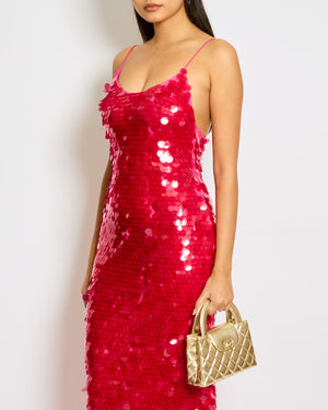 The New Arrivals by Ilkyaz Ozel Sequin Gwyneth Maxi Dress in Flamboyante Size FR 34 (UK 6)