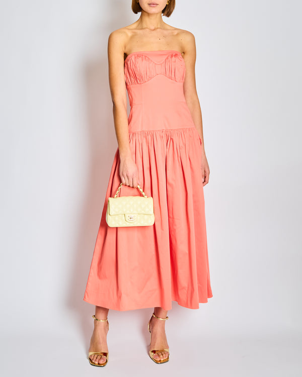 Tove Coral Pink Ruched Sleeveless Mini Dress Size FR 36 (UK 8)