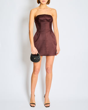 Ermanno Scervino Chocolate Brown Corseted Mini Dress Size IT 38 (UK 6)