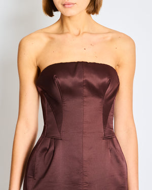 Ermanno Scervino Chocolate Brown Corseted Mini Dress Size IT 38 (UK 6)