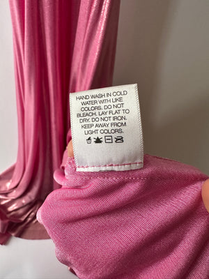 Norma Kamali Pink Metallic Sleeveless Maxi Dress Size S (UK 6)