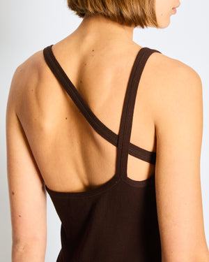 Courrèges Brown Sleeveless Midi Dress with Logo Size Small (UK 8-10)