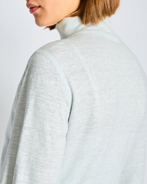 Capri Light Blue and Grey Long Sleeve Bomber Jacket with Gold Zip Detail Size XS UK 6