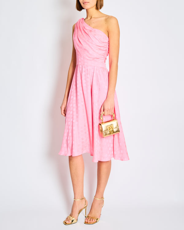 Chanel Pink Silk Mini Dress with CC Logo Print FR 34 Size UK 6