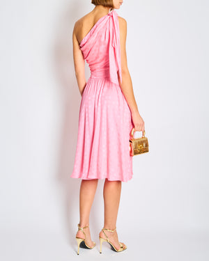 Chanel Pink Silk Mini Dress with CC Logo Print FR 34 Size UK 6