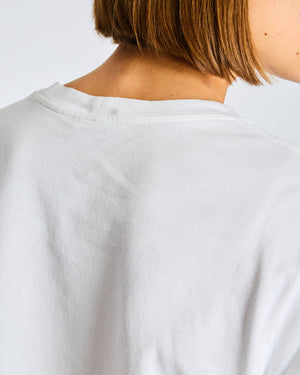 Celine White Cotton T-shirt with Black Logo FR 36 Size UK 8