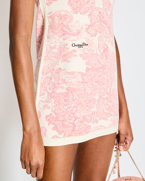 Christian Dior Pink and White Dioriviera Toile de Jouy Mini Dress Size FR 34 (UK 6) RRP £2,600
