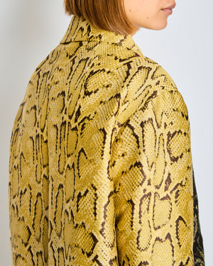 Stella McCartney Yellow and Black Panelled Python Print Coat Size IT 38 (UK 6)