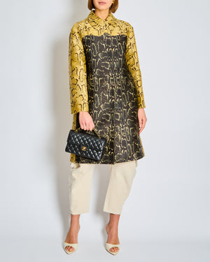 Stella McCartney Yellow and Black Panelled Python Print Coat Size IT 38 (UK 6)