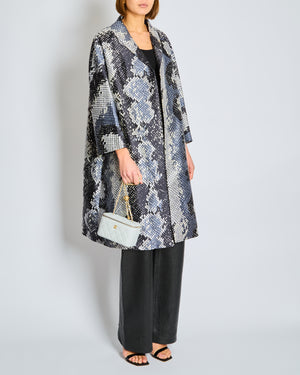 Prada Grey, Black, and Blue Snake Print Coat Size IT 38 (UK 6)