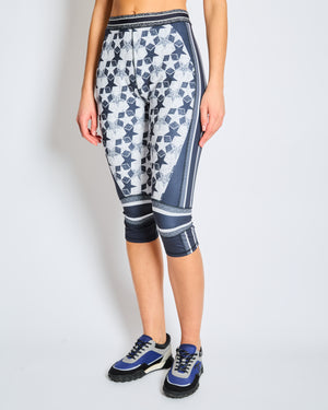 Christian Dior Blue Star Print Capri Leggings Size M (UK 10)