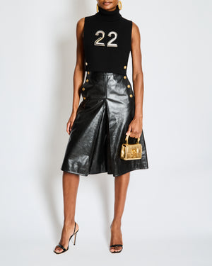 Chanel Black and Grey Sleeveless Cashmere High Neck Vest with Gold and Silver Embellished 22 and CC Button Details Size M (UK 10)