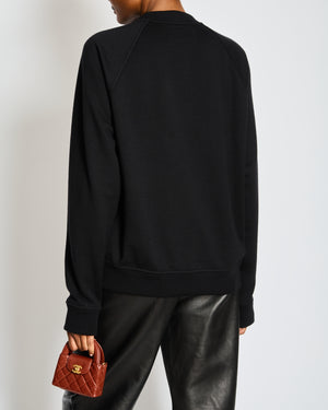 Hermès Menswear Black Knit Jumper with Calfskin Panel and Zip Detail Size L (UK 42)