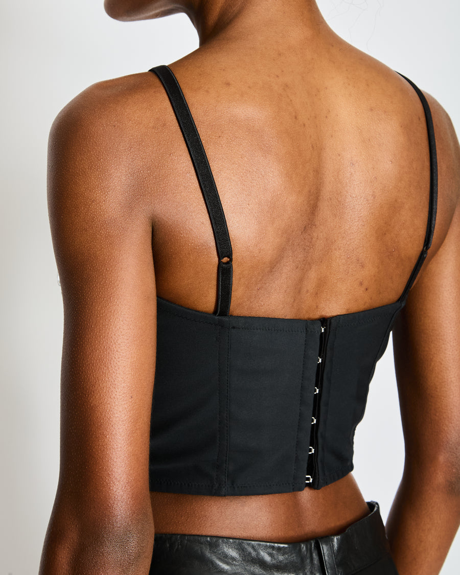 Dolce & Gabbana Black Rhinestone Embellished Bustier Top Size IT 40 (UK 8)