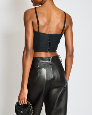 Dolce & Gabbana Black Rhinestone Embellished Bustier Top Size IT 40 (UK 8)