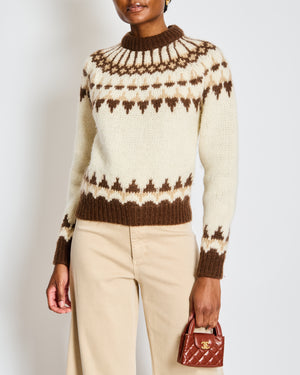 Saint Laurent Fair Isle Wool Blend Jumper Size S (UK 10)