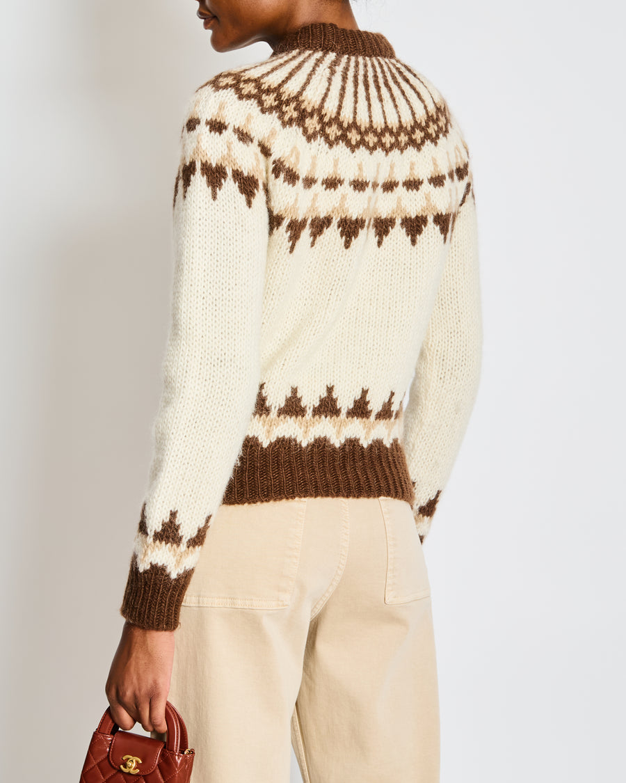 Saint Laurent Fair Isle Wool Blend Jumper Size S (UK 10)