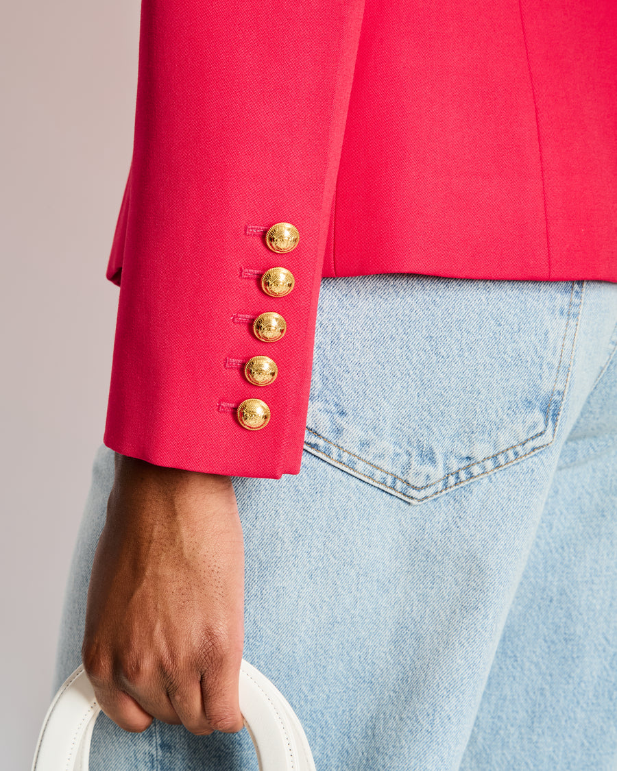 Balmain Hot Pink Double Breasted Blazer Size FR 40 (UK 12)