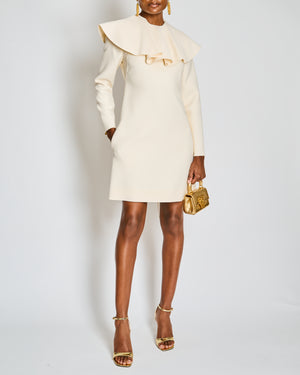 Valentino Ivory Long Sleeve Midi Dress with Bow and Cut-Out Detail Size IT 42 (UK 10)