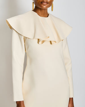 Valentino Ivory Long Sleeve Midi Dress with Bow and Cut-Out Detail Size IT 42 (UK 10)