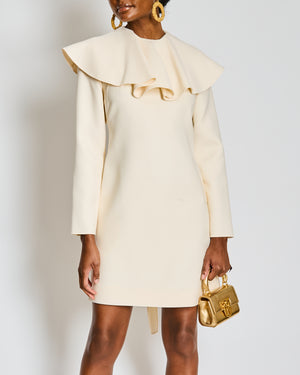 Valentino Ivory Long Sleeve Midi Dress with Bow and Cut-Out Detail Size IT 42 (UK 10)