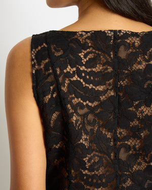 Chanel Black Floral Print Lace Jumpsuit Size FR 42 (UK 14)