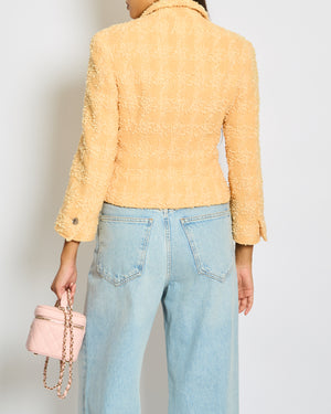 Chanel 96/C Peach Tweed Jacket with Silver Buttons Size FR 38 (UK 10)