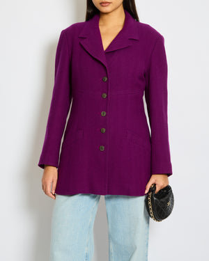 Chanel Vintage 97/A Fall Merlot Jacket Blazer Size FR 42 (UK 14)