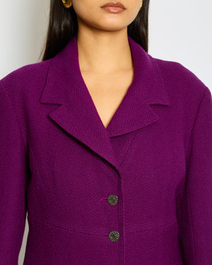 Chanel Vintage 97/A Fall Merlot Jacket Blazer Size FR 42 (UK 14)
