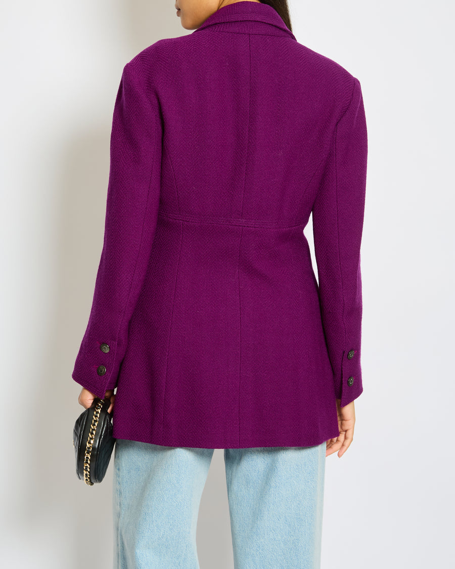 Chanel Vintage 97/A Fall Merlot Jacket Blazer Size FR 42 (UK 14)