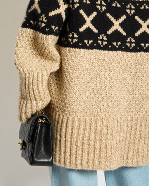 Khaite Beige Long Jacquard Cashmere Cardigan Size XS (UK 4-6)