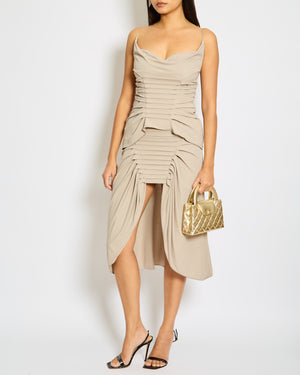 Dion Lee Grey Ventra Boned Tank Top with Matching Midi Skirt Size FR 36 (UK 8)