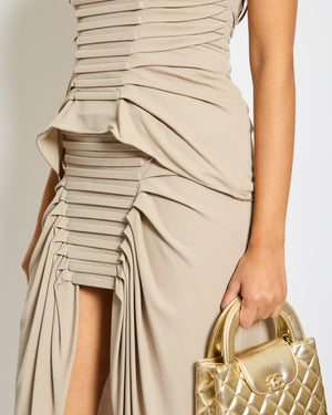 Dion Lee Grey Ventra Boned Tank Top with Matching Midi Skirt Size FR 36 (UK 8)