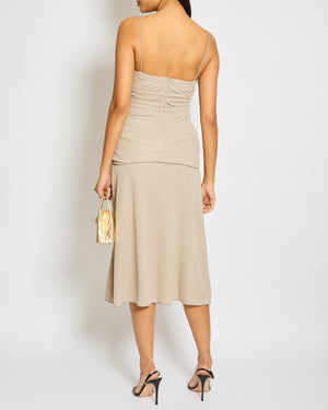 Dion Lee Grey Ventra Boned Tank Top with Matching Midi Skirt Size FR 36 (UK 8)