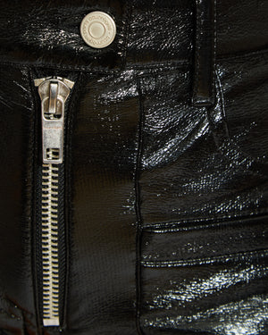 Courrèges Black Patent Mini Shorts with Pocket Detail Size FR 36 (UK 8)