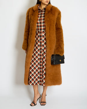 Sprung Frères Burnt Orange Knitted Fox Fur Coat Size XS (UK 6/8)