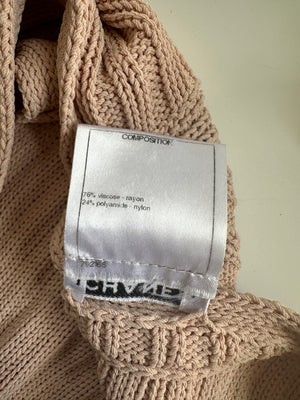 Chanel Baby Pink Knitted Sleeveless Vest with Gold CC Button Detail FR 38 (UK 10)