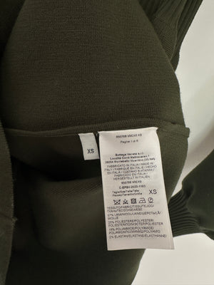 Bottega Veneta Khaki Green Balloon-Sleeve Wool Knee-Length Dress Size XS (UK 6)