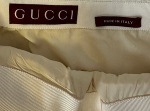 Gucci Current Season Cream Wool Boucle-Tweed Mini Skirt and Blazer Jacket Set With Silver Logo Detail Size IT 38 (UK 6) RRP 3120£