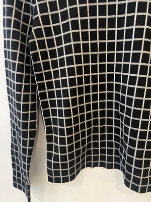 Hermès Black and White Cashmere Checkered High Neck Jumper Size FR 34 (UK 6) RRP £1,500