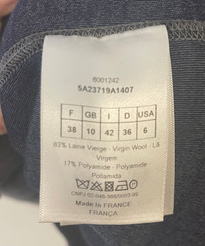 Christian Dior Grey Wool Zipped Round-Neck Coat Size FR 38 (UK 10)