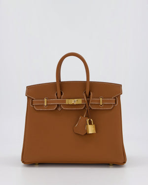 *HOT* Hermès Birkin 25 Retourne Bag in Gold Togo Leather with Gold Hardware
