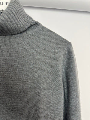 Loro Piana Grey Baby Cashmere Roll-Neck Jumper Size IT 42 (UK 10)