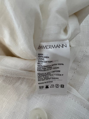 Zimmermann White Linen Wide Leg Trousers Size 0P (UK 6)