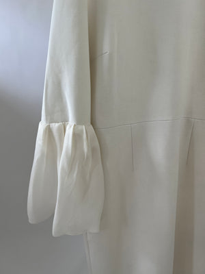 Roksanda White Peplum Long Sleeve Midi Dress UK 12