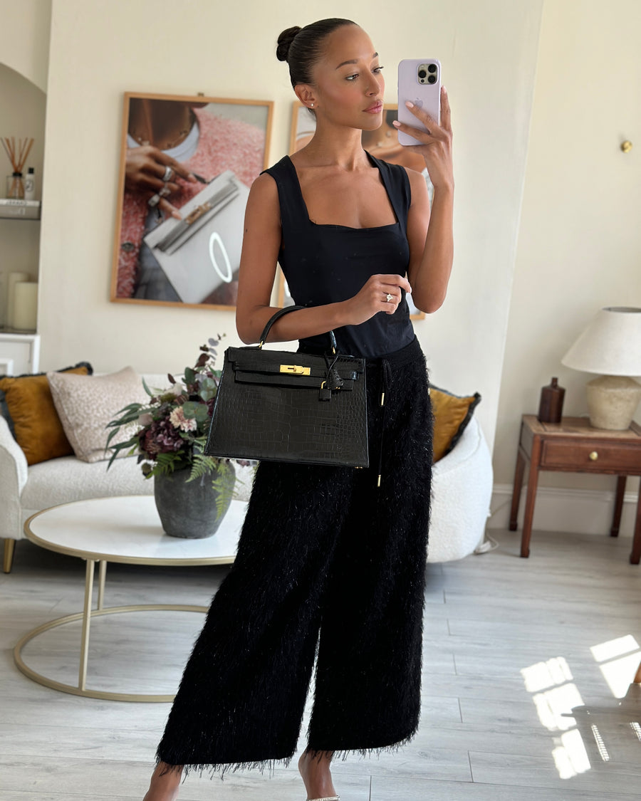 *HOT* Hermès Kelly Vintage Sellier Bag 32cm in Black Shiny Alligator with Gold Hardware