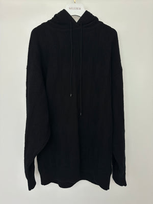 Hermès Black Voyage Knit Hoodie Size FR 40 (UK 12)