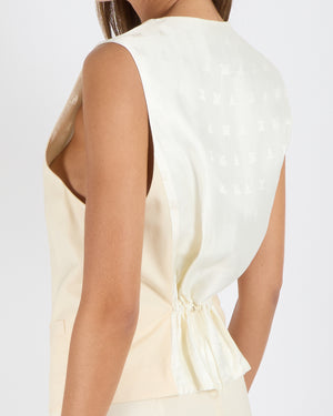 Max Mara Cream Wool Vest and Trouser Set Size IT 40 (UK 8) RRP £1,275